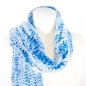 Preview: Blue Knitted Rex Rabbit Fur Scarf, snowtop